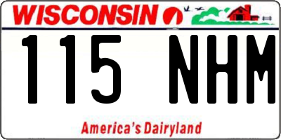 WI license plate 115NHM