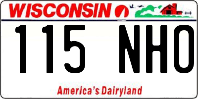 WI license plate 115NHO