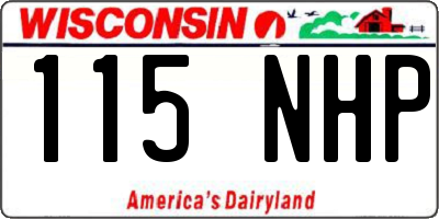 WI license plate 115NHP