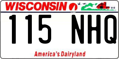 WI license plate 115NHQ