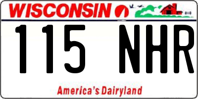 WI license plate 115NHR