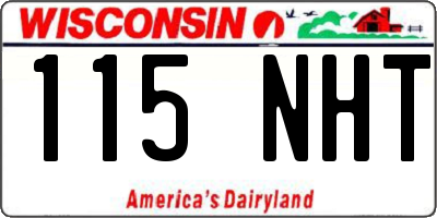 WI license plate 115NHT