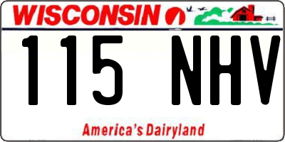 WI license plate 115NHV