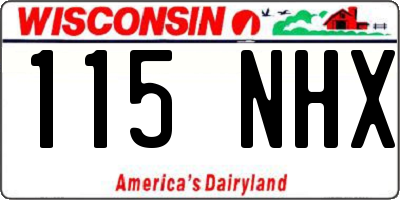 WI license plate 115NHX