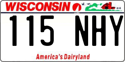 WI license plate 115NHY