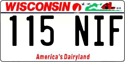 WI license plate 115NIF