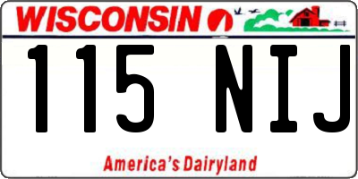 WI license plate 115NIJ