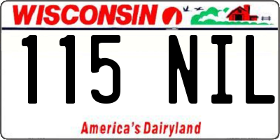 WI license plate 115NIL