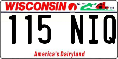 WI license plate 115NIQ