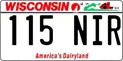 WI license plate 115NIR