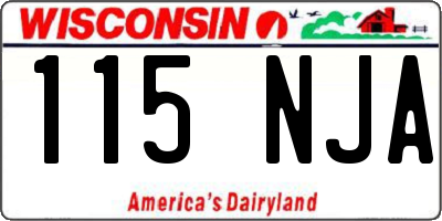 WI license plate 115NJA