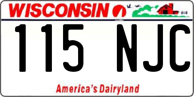 WI license plate 115NJC