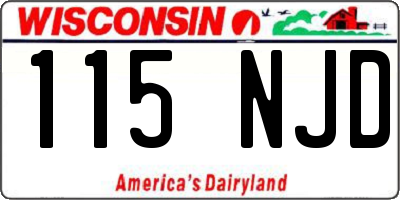 WI license plate 115NJD