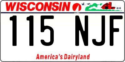 WI license plate 115NJF