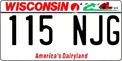 WI license plate 115NJG