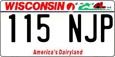 WI license plate 115NJP