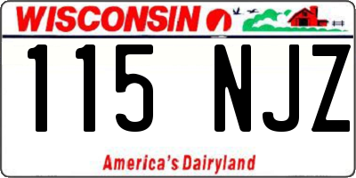 WI license plate 115NJZ