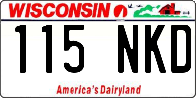 WI license plate 115NKD