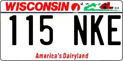WI license plate 115NKE
