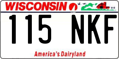 WI license plate 115NKF