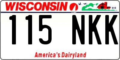 WI license plate 115NKK