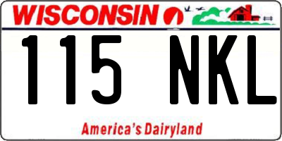 WI license plate 115NKL