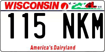 WI license plate 115NKM