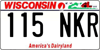 WI license plate 115NKR