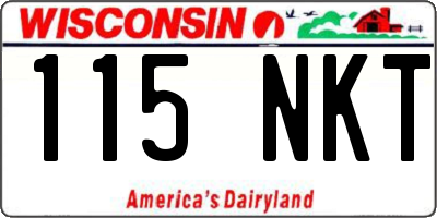 WI license plate 115NKT