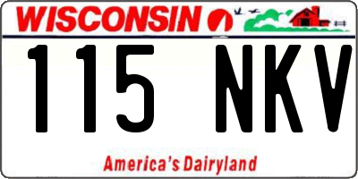 WI license plate 115NKV