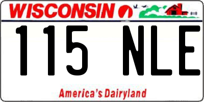 WI license plate 115NLE
