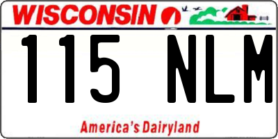 WI license plate 115NLM