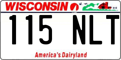 WI license plate 115NLT