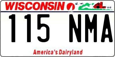 WI license plate 115NMA