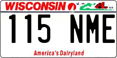 WI license plate 115NME