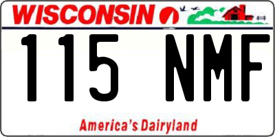 WI license plate 115NMF