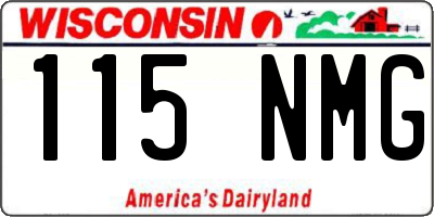 WI license plate 115NMG