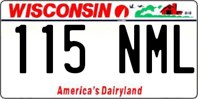 WI license plate 115NML