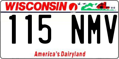 WI license plate 115NMV
