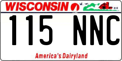 WI license plate 115NNC