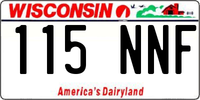 WI license plate 115NNF