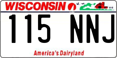 WI license plate 115NNJ