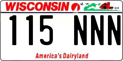 WI license plate 115NNN