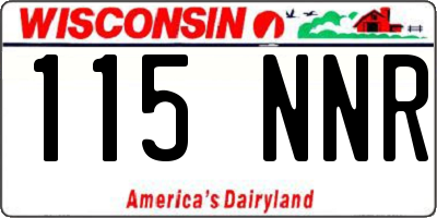 WI license plate 115NNR