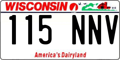 WI license plate 115NNV