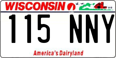 WI license plate 115NNY