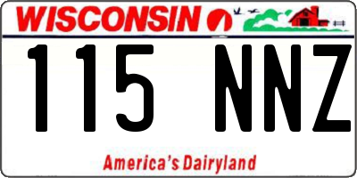 WI license plate 115NNZ