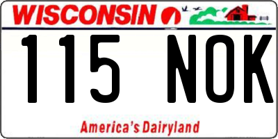 WI license plate 115NOK