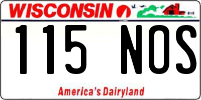 WI license plate 115NOS