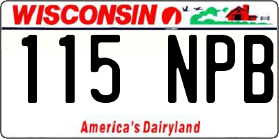 WI license plate 115NPB
